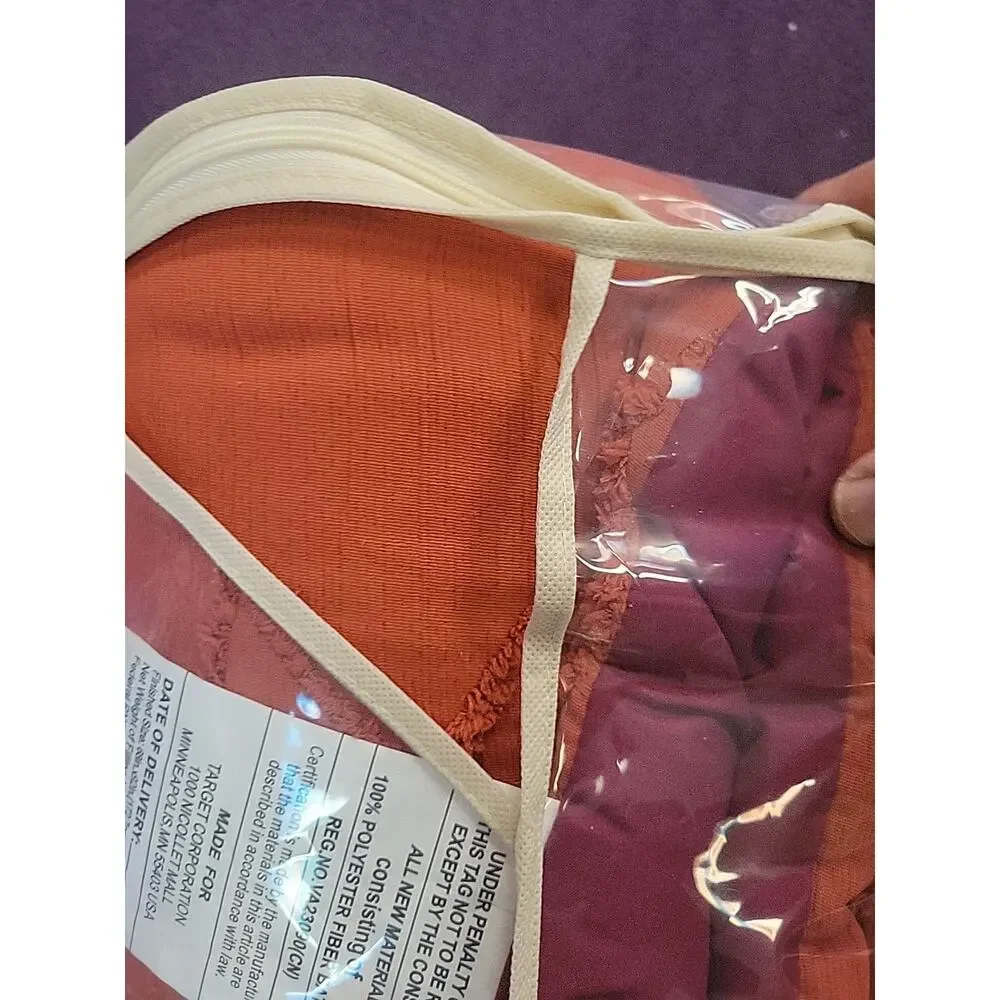 13006 Twin/Twin XL Geo Sun Print Comforter and Sham Set Geo Sun- Orange/Fuschia